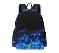 JZemdybill Rucksack, Blue Burning Flame Backpack, Casual Daypack for Outdoors,Sport,Travel