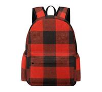JZemdybill Rucksack, Red Black Buffalo Check Backpack, Casual Daypack for Outdoors,Sport,Travel