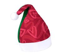 JZemdybill Sequined Christmas Hat for Adults,Covered with Red Hearts Hat for Various Holiday Parties