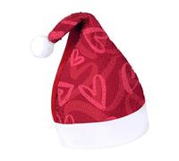 JZemdybill Sequined Christmas Hat for Adults,Covered with Red Hearts Hat for Various Holiday Parties