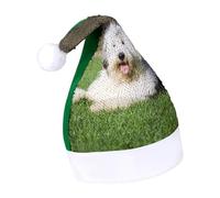 JZemdybill Sequined Christmas Hat for Adults,Old English Sheepdog Dog Hat for Various Holiday Parties