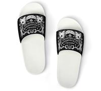 JZemdybill Shower Slippers, Cat Skull Head Witch Board Black Gothic Sliders for Men And Women, Non-Slip Slides