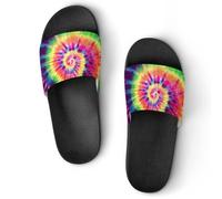 JZemdybill Shower Slippers, Colorful Bright Tie-Dye Sliders for Men And Women, Non-Slip Slides