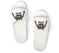 JZemdybill Shower Slippers, Cute Raccoon Sliders for Men And Women, Non-Slip Slides