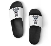 JZemdybill Shower Slippers, Cute Schnauzer Dog Sliders for Men And Women, Non-Slip Slides