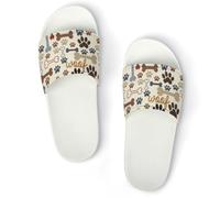 JZemdybill Shower Slippers, Dog Bones Paw Prints Sliders for Men And Women, Non-Slip Slides