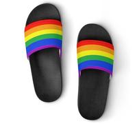 JZemdybill Shower Slippers, Rainbow Flag Sliders for Men And Women, Non-Slip Slides