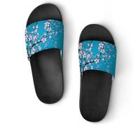 JZemdybill Shower Slippers, Spring Japanese Cherry Blossoms Sliders for Men And Women, Non-Slip Slides