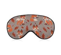 JZemdybill Smooth Fabric Eye Mask, Cartoon Fox Sleep Mask, Sleeping Eye Mask with Adjustable Headband for Men, Women