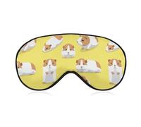 JZemdybill Smooth Fabric Eye Mask, Cartoon Guinea Pig Sleep Mask, Sleeping Eye Mask with Adjustable Headband for Men, Women