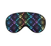 JZemdybill Smooth Fabric Eye Mask, Colorful Bones and Paw Sleep Mask, Sleeping Eye Mask with Adjustable Headband for Men, Women