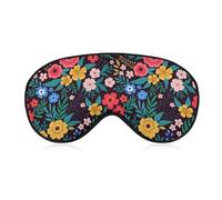 JZemdybill Smooth Fabric Eye Mask, Colorful Floral Pattern Sleep Mask, Sleeping Eye Mask with Adjustable Headband for Men, Women