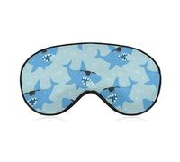 JZemdybill Smooth Fabric Eye Mask, Cool Animated Shark Sleep Mask, Sleeping Eye Mask with Adjustable Headband for Men, Women