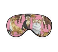 JZemdybill Smooth Fabric Eye Mask, Cute Chihuahua Sleep Mask, Sleeping Eye Mask with Adjustable Headband for Men, Women