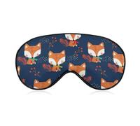 JZemdybill Smooth Fabric Eye Mask, Cute Scarf Fox Sleep Mask, Sleeping Eye Mask with Adjustable Headband for Men, Women