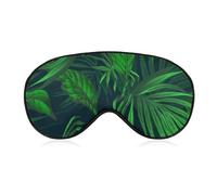 JZemdybill Smooth Fabric Eye Mask, Green Tropical Jungle Plant Sleep Mask, Sleeping Eye Mask with Adjustable Headband for Men, Women