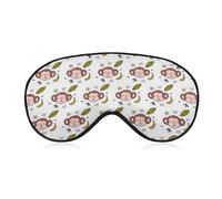 JZemdybill Smooth Fabric Eye Mask, Monkey Pattern Banana Sleep Mask, Sleeping Eye Mask with Adjustable Headband for Men, Women
