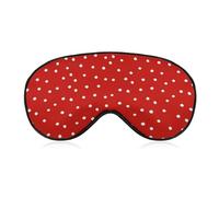 JZemdybill Smooth Fabric Eye Mask, Red Polka Dots Sleep Mask, Sleeping Eye Mask with Adjustable Headband for Men, Women