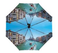 JZemdybill Umbrella, Venice Italy Auto Umbrella, Auto Open 3 Fold Umbrella for Women Men