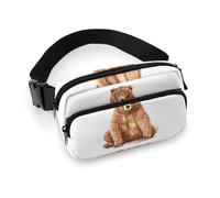 JZemdybill Waist Bag, Brown Bear Bumbag, Adjustable Fanny Pack for Running Walking Hiking