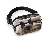 JZemdybill Waist Bag, Siamese Thai Cat Mandala Bumbag, Adjustable Fanny Pack for Running Walking Hiking