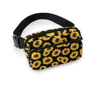 JZemdybill Waist Bag, Spring Sunflowers Retro Flowers Bumbag, Adjustable Fanny Pack for Running Walking Hiking