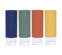 JZF 4 pcs Silicone Travel Bottles, 89 ml Travel Size Portable Leak Proof Containers, TSA Approved Refillable Squeezable Silicone Travel Containers for Cosmetic Shampoo and Lotion Soap
