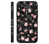 JZFDCLF Floral Scent Phone Case For Oneplus 12 12R 11 11R 10 10R 10T 9R 9RT 9 8T 8 7 7T Pro 5G Liquid Silicone Cover,Black,For OnePlus 10R
