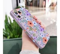 JZFDCLF Flower Phone Case For Xiaomi 15 14T 14 13 13T 12 12X 12T 12S 11 11T Ultra 10 10T 9 9T Pro Lite Liquid Silicone Cover,Light Purple,For Xiaomi 11 Lite