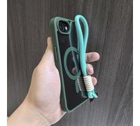 JZFDCLF Luxury Clear Phone Case For iPhone 16 15 14 13 12 11 Pro Max With Lanyard Shockproof Armour Wrist Strap Back Cover,green,for iphone 13 ProMax