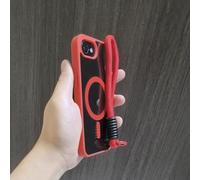 JZFDCLF Luxury Clear Phone Case For iPhone 16 15 14 13 12 11 Pro Max With Lanyard Shockproof Armour Wrist Strap Back Cover,red,for iphone 12 promax