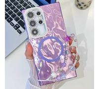 JZFDCLF Magnetic For Samsung S25 Ultra Water Ripple Hand Lanyard Case For Samsung A55 A56 A54 A35 A36 S24 Ultra S24 FE S23 Case,A1,For Samsung A56 5G