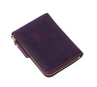 JZFOACHR 1 Handmade Short Wallet Men's Retro Zipper Wallet Card Slot Coin Bag (Color: H, Size: 120 * 90 * 15MM) (C 120 * 90 * 15MM)