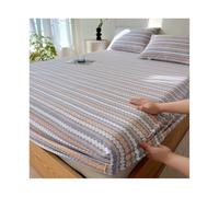 JZFOACHR 100% coton, 1 drap-housse uniquement pour lit double, XL, Queen, King size, avec poche profonde de 27,9 cm, colorants résistants et résistant au rétrécissement (couleur : A, taille : King)