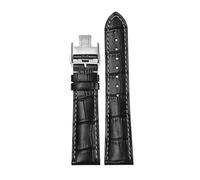 JZFOACHR 14mm 19mm 20mm 21mm Genuine Leather Butterfly Buckle Original Watch Band，For Famous Craftsman Moon Phase Comcast Gorgeous Series Replacement Watch strap