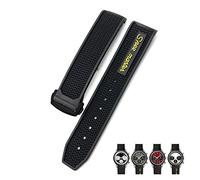 JZFOACHR 19mm 20mm 21mm 22mm Rubber Soft Watch Bands For Speedmaster AT150 Seamaster 300 Seamaster 007 James Bond Bracelet Strap