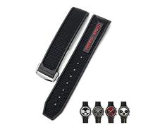 JZFOACHR 19mm 20mm 21mm 22mm Rubber Soft Watch Bands For Speedmaster AT150 Seamaster 300 Seamaster 007 James Bond Bracelet Strap