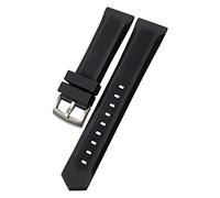 JZFOACHR 19mm 20mm Black Nature Rubber Silicone Watchband 21mm 22mm Fit for CARRERA F1 AQUARACER Heuer Buckle Watch Strap Tools