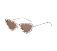 JZFOACHR 2025 Sunglasses Rhinestone Cat Eye Sunglasses Women Diamond Cateye Sun Glasses for Men Metal Small Frame Sunglass UV400