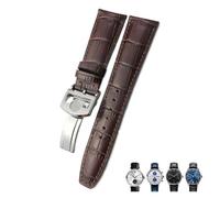 JZFOACHR 20mm 21mm 22mm Calfskin Genuine Leather Watchband Suitable For IWC Pilot Portuguese Black Brown Blue Alligator Grain Watch strap