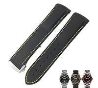 JZFOACHR 20mm 22mm Rubber Folding Buckle Watch Strap Black Blue Red Watch Bands for Tudor Black Bay for Men Bracelet