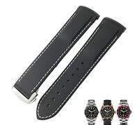JZFOACHR 20mm 22mm Rubber Folding Buckle Watch Strap Black Blue Red Watch Bands for Tudor Black Bay for Men Bracelet
