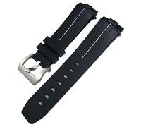 JZFOACHR 24mm Black Green Nature Soft Silicone Rubber Watchband Fit For Panerai PAM00111/441 Strap Butterfly Buckle Waterproof Bracelet