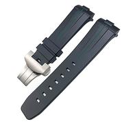 JZFOACHR 24mm Black Green Nature Soft Silicone Rubber Watchband Fit For Panerai PAM00111/441 Strap Butterfly Buckle Waterproof Bracelet