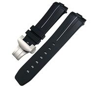 JZFOACHR 24mm Black Green Nature Soft Silicone Rubber Watchband Fit For Panerai PAM00111/441 Strap Butterfly Buckle Waterproof Bracelet