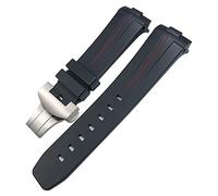 JZFOACHR 24mm Black Green Nature Soft Silicone Rubber Watchband Fit For Panerai PAM00111/441 Strap Butterfly Buckle Waterproof Bracelet