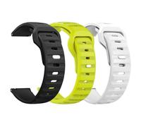 JZFOACHR 3Pcs Rugged Watch Band 20mm 22mm Watch Strap, Quick Release Watch Band with Redesigned Metal Squre Buckle, Soft Silicone Breathable Replacment Sport Watch Bands for Women Men