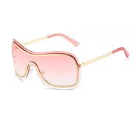 JZFOACHR All-in-one sunglasses Europe and the United States net red Ins street shooting cool glasses personality sunglasses (gold frame gradient powder)