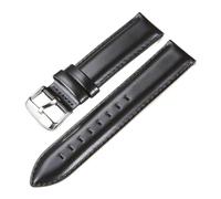 JZFOACHR Belt with Solid Buckle Genuine Leather Watch Band 18mm 20mm 22mm Quick Release Watch Straps Watchbands (Color : Black Size : 20mm)