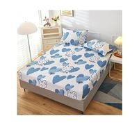 JZFOACHR California King Drap-housse Queen Size uniquement, ultra doux, avec poche profonde, drap de lit simple en coton, couvre-lit confortable et lavable, 1 pièce (couleur : F, taille : King)